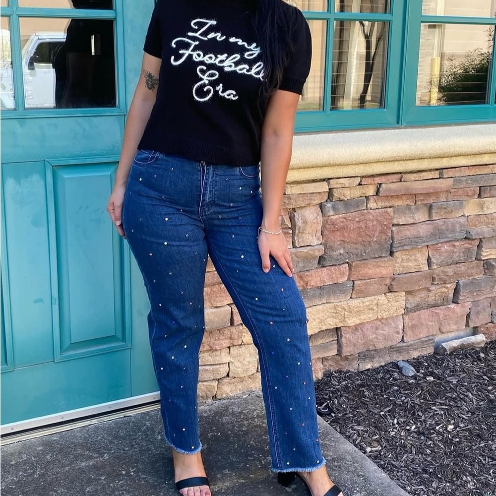 Versona Blue Straight Leg Jeans Classic Fit